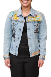 Butterfly Floral Fantasy Denim Jacket  - Missy & Molly